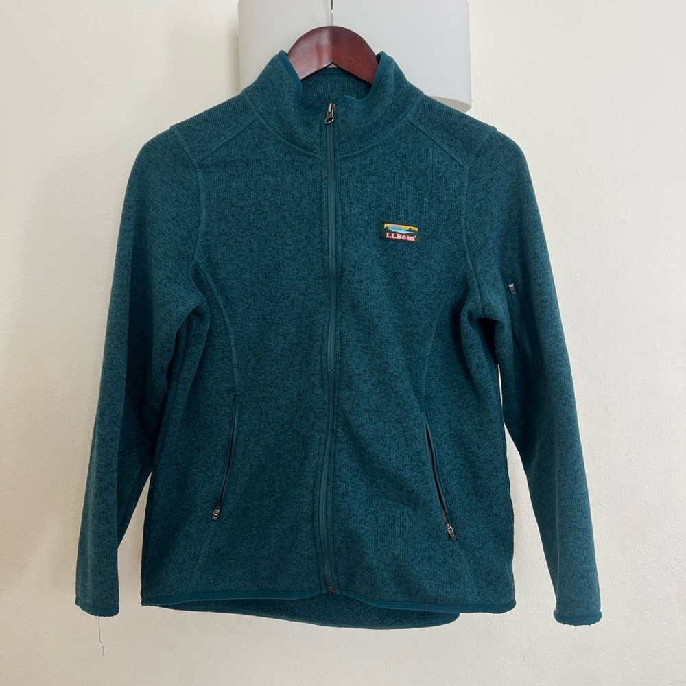 L.L. Bean Teal Fleece Full-Zip Jacket